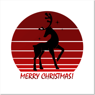 Christmas reindeer Posters and Art